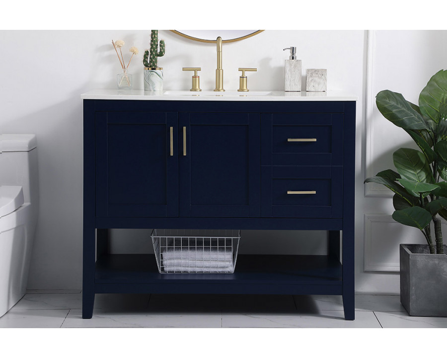 Elegant Bathroom Vanity - Blue (VF16042BL)