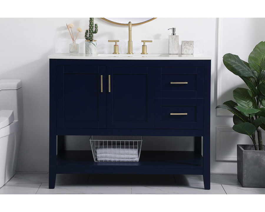 Elegant Bathroom Vanity - Blue (VF16042BL-BS)