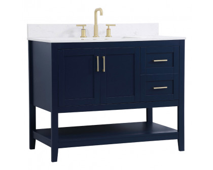 Elegant Bathroom Vanity - Blue (VF16042BL-BS)