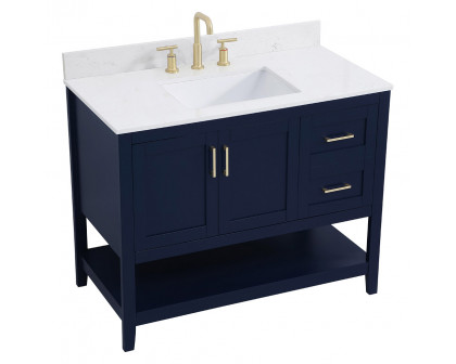 Elegant Bathroom Vanity - Blue (VF16042BL-BS)