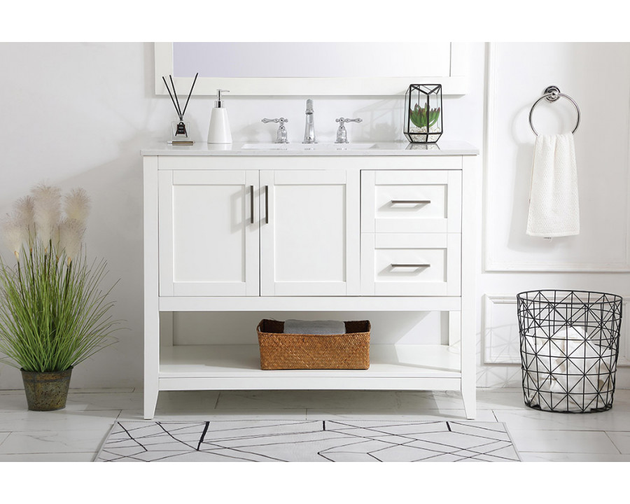 Elegant Bathroom Vanity - White (VF16042WH)