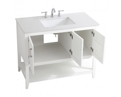 Elegant Bathroom Vanity - White (VF16042WH)