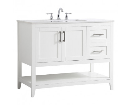 Elegant Bathroom Vanity - White (VF16042WH)