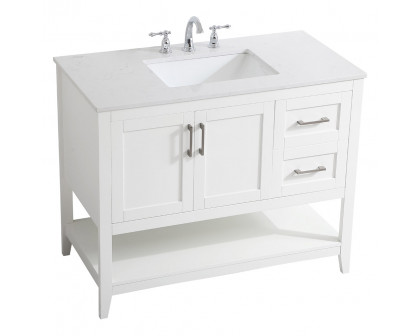 Elegant Bathroom Vanity - White (VF16042WH)