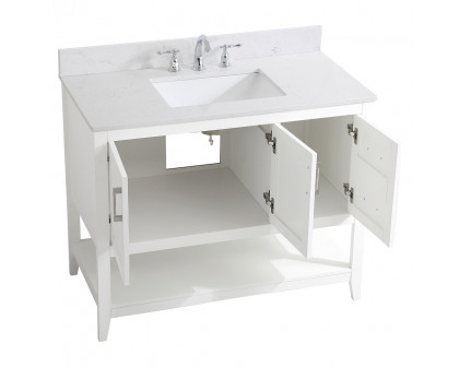 Elegant Bathroom Vanity - White (VF16042WH-BS)