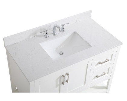 Elegant Bathroom Vanity - White (VF16042WH-BS)