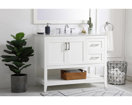 Elegant Bathroom Vanity - White (VF16042WH-BS)