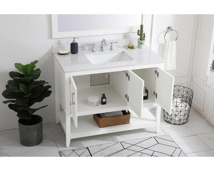 Elegant Bathroom Vanity - White (VF16042WH-BS)