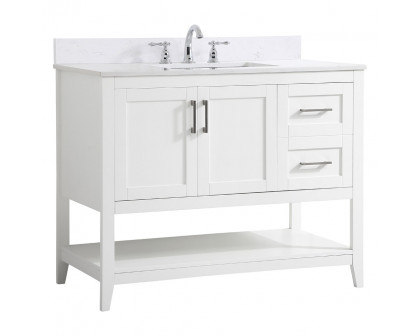 Elegant Bathroom Vanity - White (VF16042WH-BS)