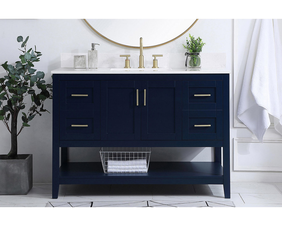 Elegant Bathroom Vanity - Blue (VF16048BL-BS)