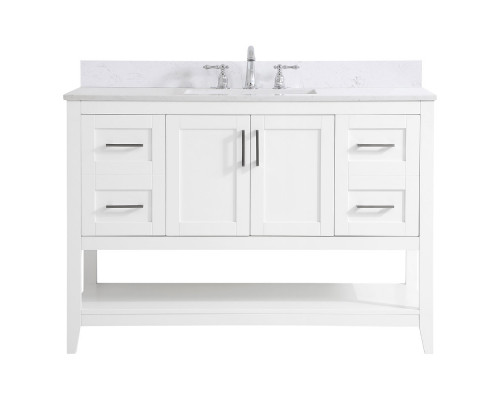 Elegant Bathroom Vanity - White (VF16048WH-BS)