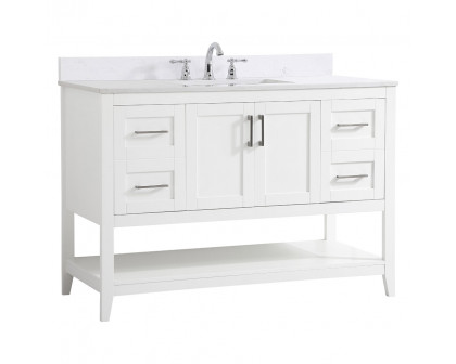 Elegant Bathroom Vanity - White (VF16048WH-BS)