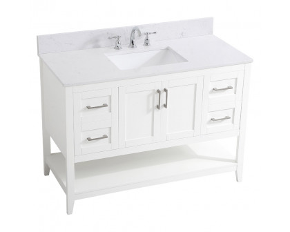 Elegant Bathroom Vanity - White (VF16048WH-BS)