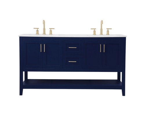 Elegant Bathroom Vanity - Blue (VF16060DBL)