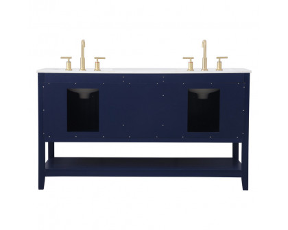 Elegant Bathroom Vanity - Blue (VF16060DBL)