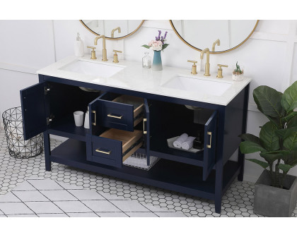 Elegant Bathroom Vanity - Blue (VF16060DBL)