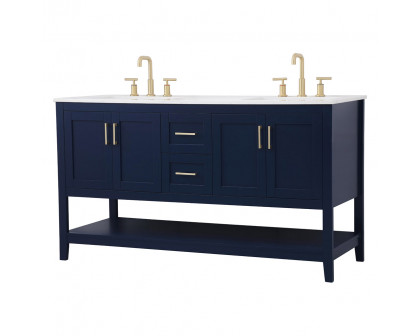 Elegant Bathroom Vanity - Blue (VF16060DBL)