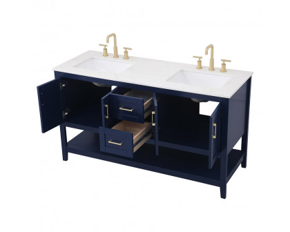 Elegant Bathroom Vanity - Blue (VF16060DBL)