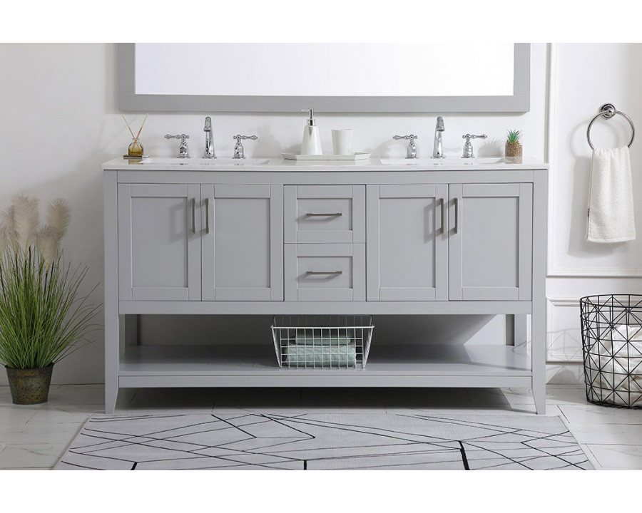 Elegant Bathroom Vanity - Gray (VF16060DGR)