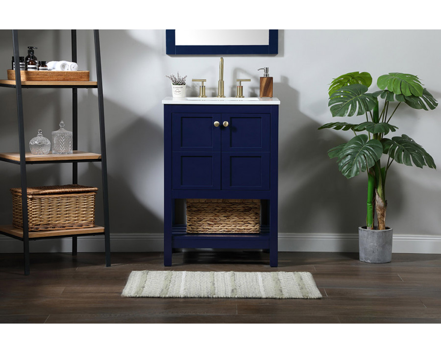 Elegant Bathroom Vanity - Blue (VF16424BL)