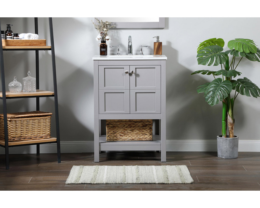 Elegant Bathroom Vanity - Gray (VF16424GR)