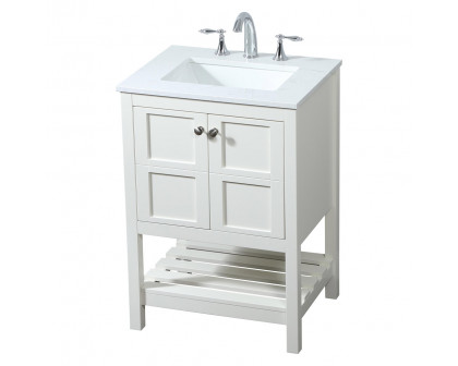 Elegant Bathroom Vanity - White (VF16424WH)