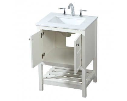 Elegant Bathroom Vanity - White (VF16424WH)