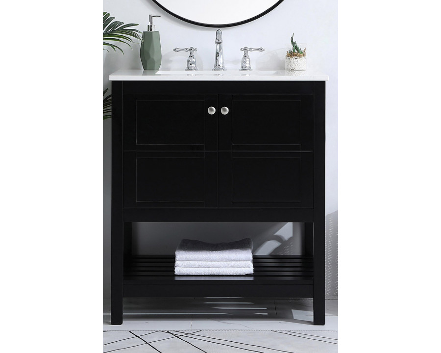 Elegant Bathroom Vanity - Black (VF16430BK)