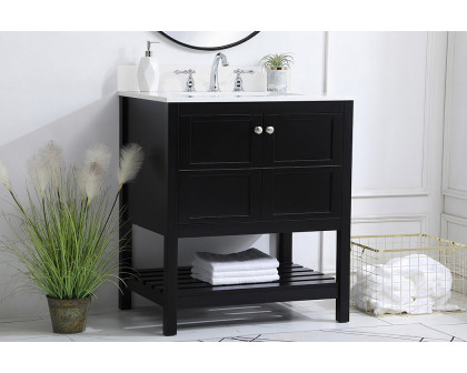 Elegant Bathroom Vanity - Black (VF16430BK-BS)