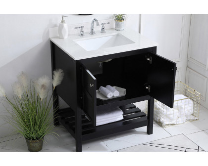 Elegant Bathroom Vanity - Black (VF16430BK-BS)