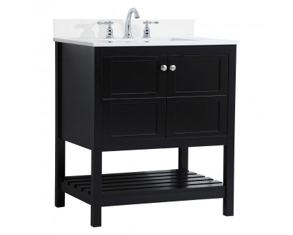 Elegant Bathroom Vanity - Black (VF16430BK-BS)