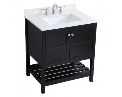 Elegant Bathroom Vanity - Black (VF16430BK-BS)