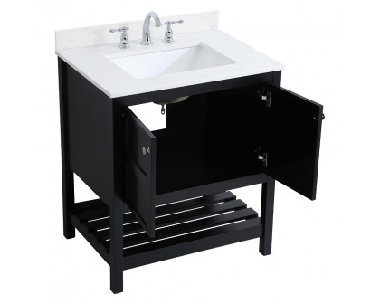 Elegant Bathroom Vanity - Black (VF16430BK-BS)