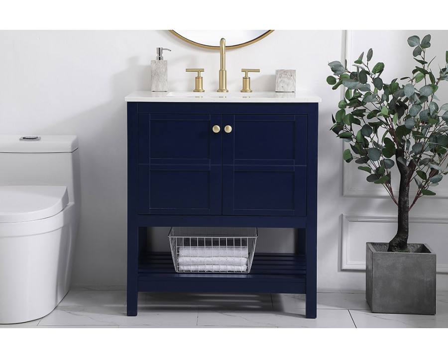 Elegant Bathroom Vanity - Blue (VF16430BL)