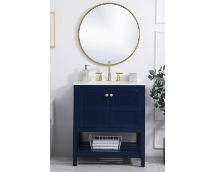 Elegant Bathroom Vanity - Blue (VF16430BL)