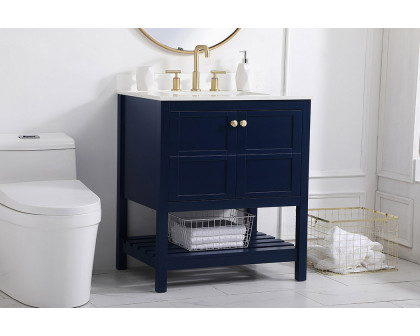 Elegant Bathroom Vanity - Blue (VF16430BL-BS)