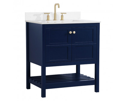 Elegant Bathroom Vanity - Blue (VF16430BL-BS)