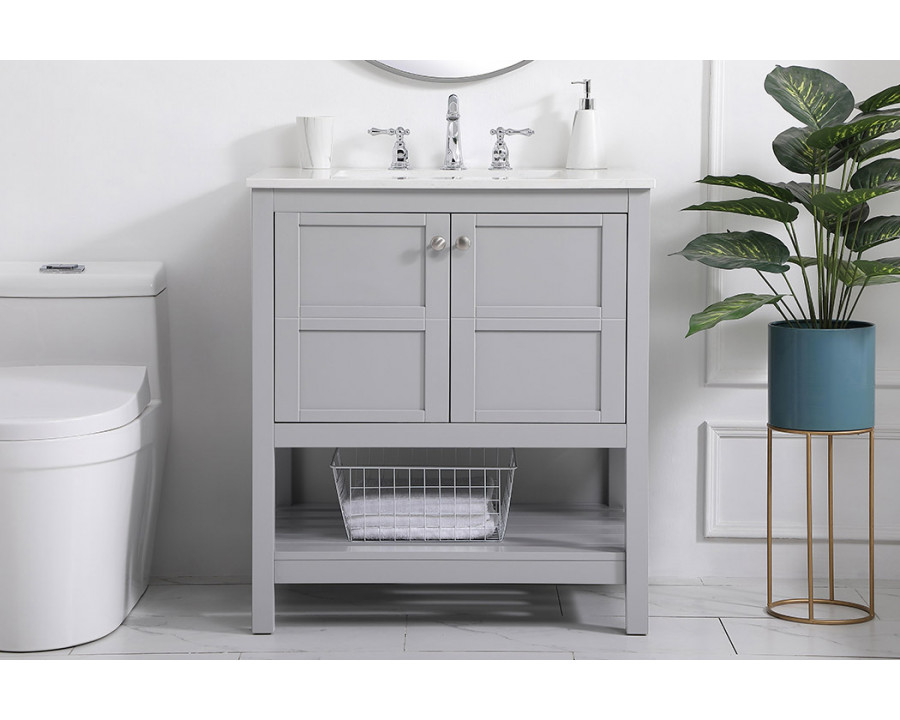 Elegant Bathroom Vanity - Gray (VF16430GR)