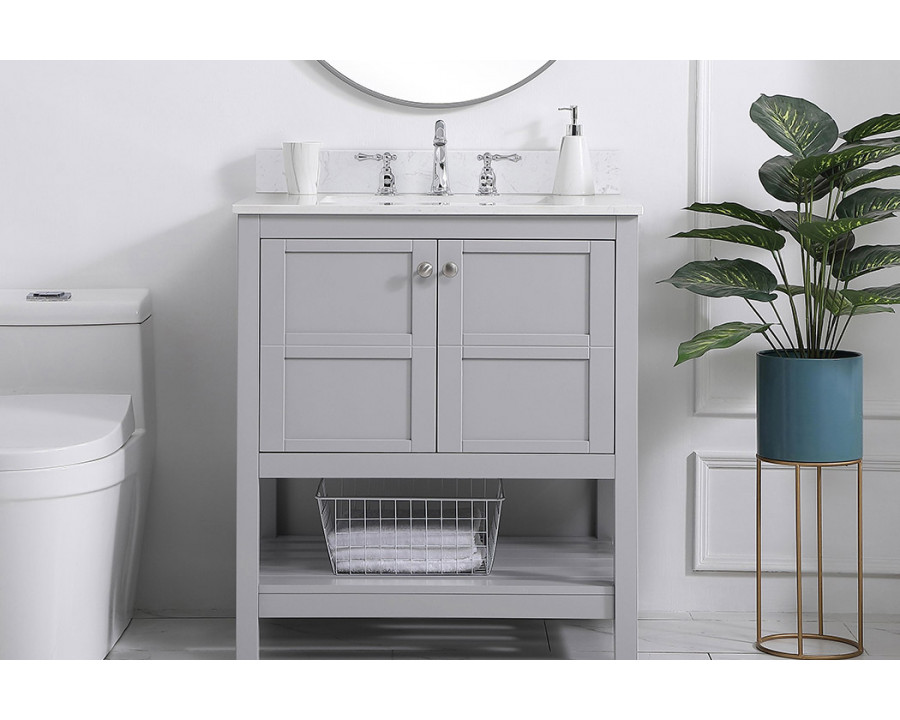 Elegant Bathroom Vanity - Gray (VF16430GR-BS)