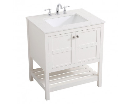 Elegant Bathroom Vanity - White (VF16430WH)