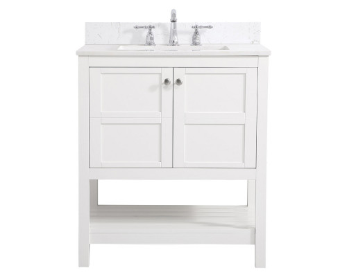 Elegant Bathroom Vanity - White (VF16430WH-BS)