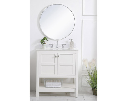 Elegant Bathroom Vanity - White (VF16430WH-BS)