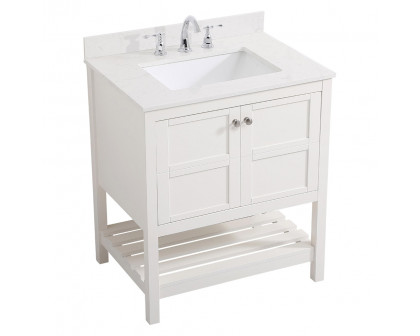 Elegant Bathroom Vanity - White (VF16430WH-BS)