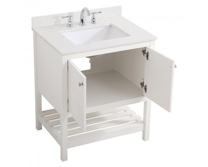 Elegant Bathroom Vanity - White (VF16430WH-BS)