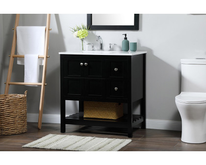 Elegant Bathroom Vanity - Black (VF16432BK)