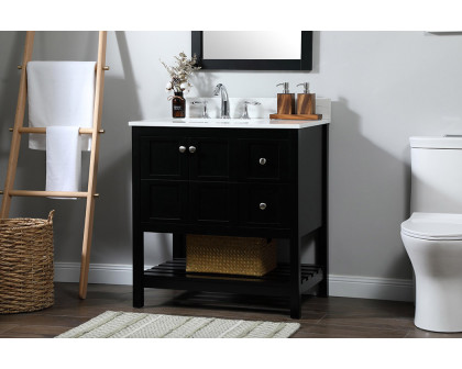 Elegant Bathroom Vanity - Black (VF16432BK-BS)