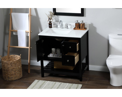 Elegant Bathroom Vanity - Black (VF16432BK-BS)