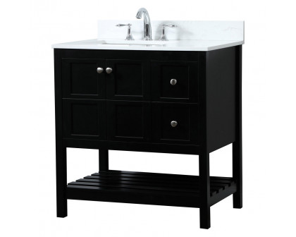 Elegant Bathroom Vanity - Black (VF16432BK-BS)