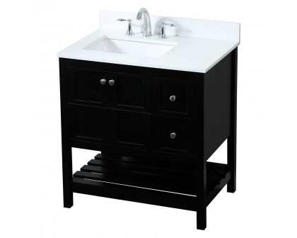 Elegant Bathroom Vanity - Black (VF16432BK-BS)