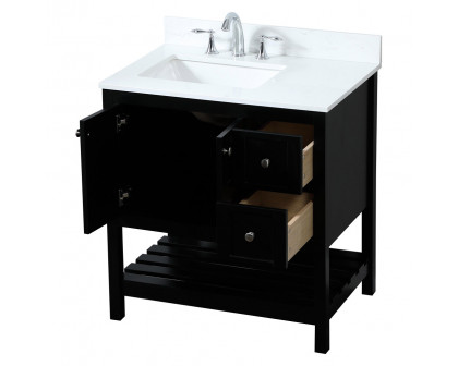 Elegant Bathroom Vanity - Black (VF16432BK-BS)